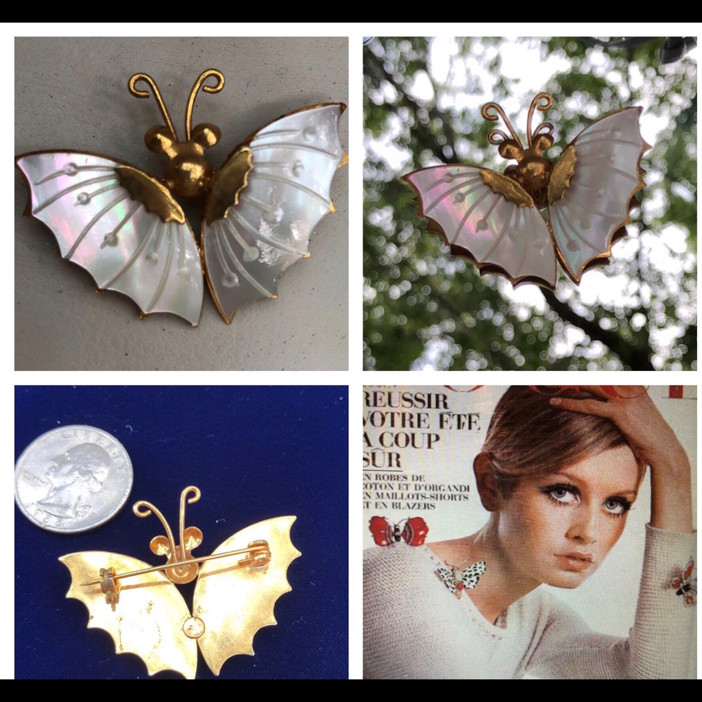 Mother Of Pearl Delicate Butterfly Brooch